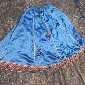 Traditional skirt in royal blue and brown